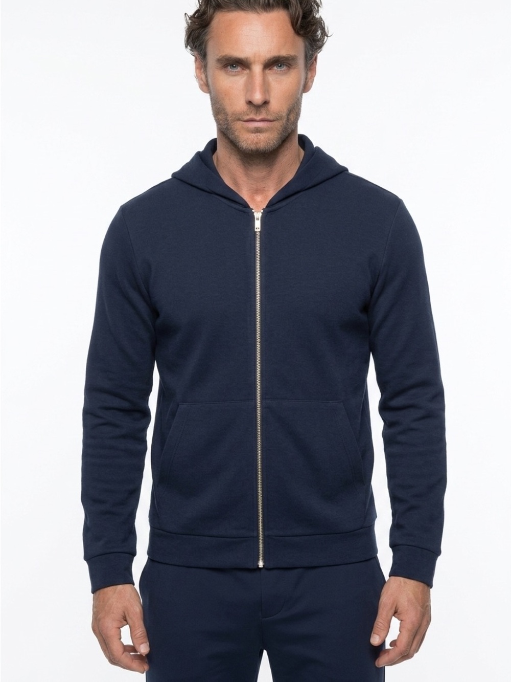 👌THEORY Full Zip Hoodie‎ | Navy Cotton | Men’s M |